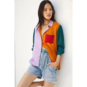 ANTHROPOLOGIE FARM RIO
 Puff-Sleeved Button-down Shirt